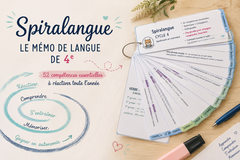 Spiralangue : un mémo de langue 4e pour mémoriser, réactiver et gagner en autonomie